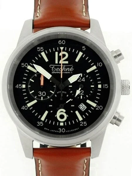 Techne SparrowHawk II Quartz Chronograph with 24-Hour Sub-Dial #477.053 kol saati