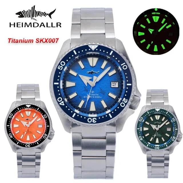 Tandorio Heimdallr Titanium SKX007 Automatic Mechanical Watch NH35 Movement Sapphire C3 Lu