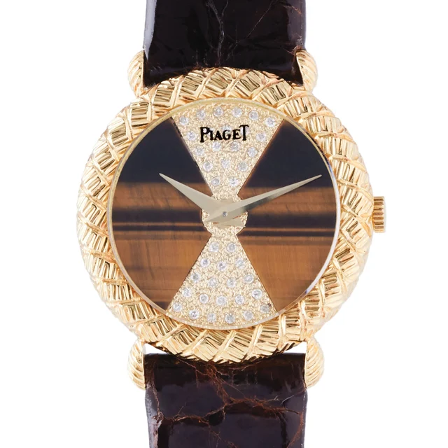 Piaget PIAGET REF. 90408, TIGER EYE AND DIAMOND-SET DIAL,18K YELLOW GOLD kol saati