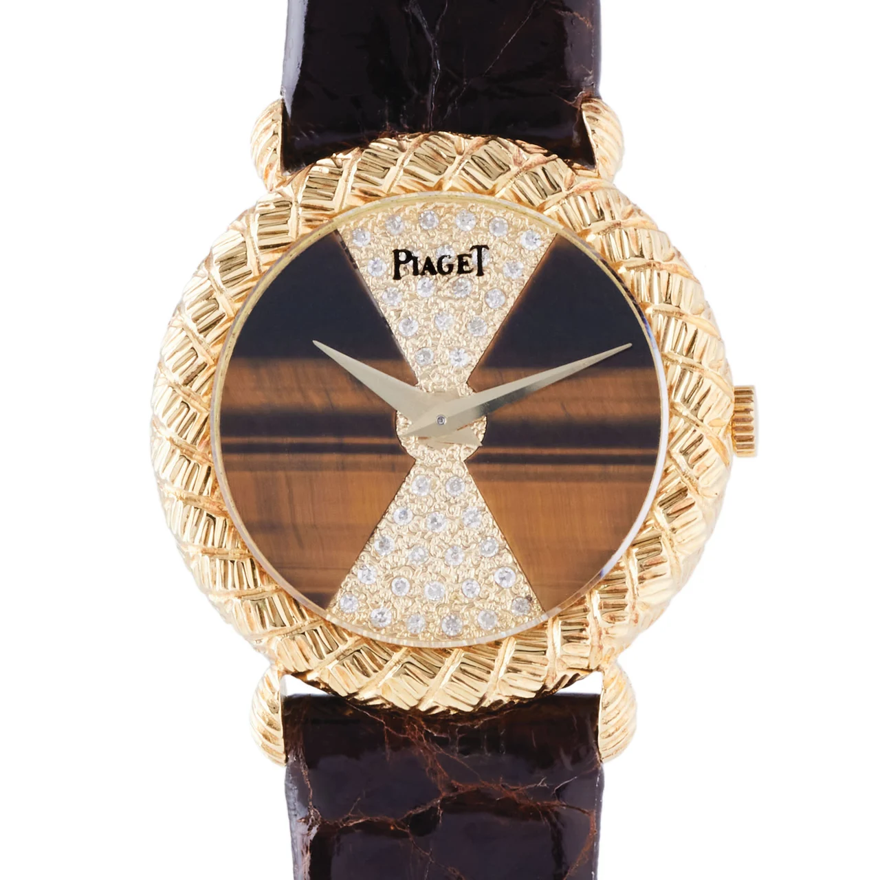 Piaget PIAGET REF. 90408, TIGER EYE AND DIAMOND-SET DIAL,18K YELLOW GOLD kol saati