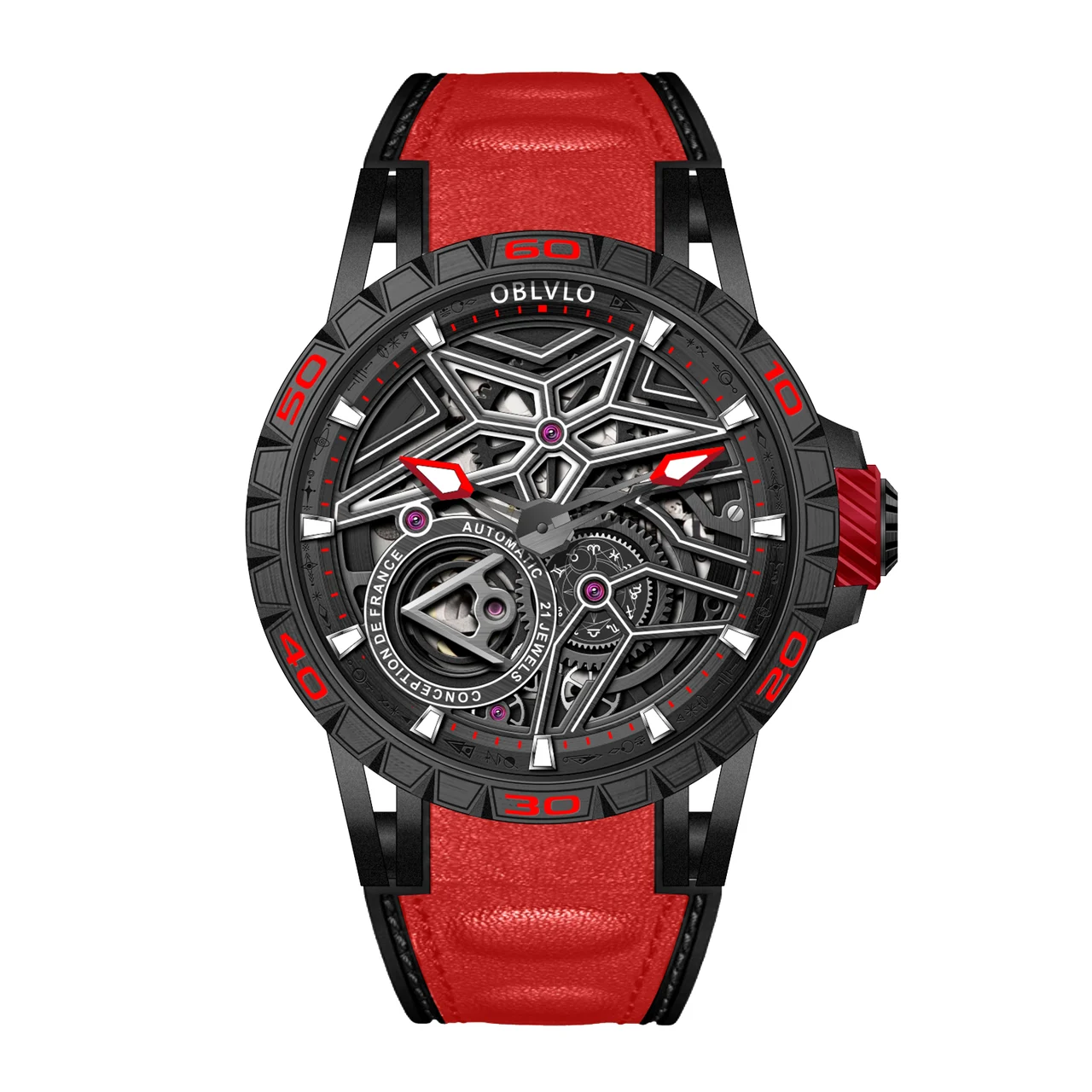 OBLVLO Series LMQ-BRBR-1 42 mm kol saati