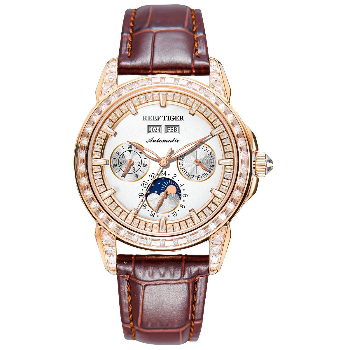Reef Tiger Moon Phase RGA1988-PWSD 43 mm kol saati