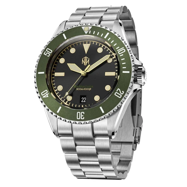 NTH Legends Series Barracuda Vintage Green Dive Watch with Date #WW-NTHL-BVGD kol saati