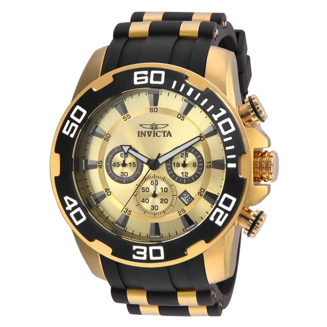 Invicta Pro Diver SCUBA Watch - 50mm, Gold, Black (22346) kol saati