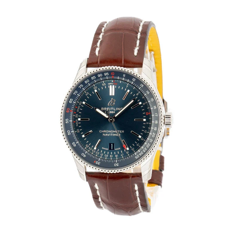 Breitling Navitimer Automatic 41 Blue Dial Steel on Leather Strap A17326161C1P2 kol saati