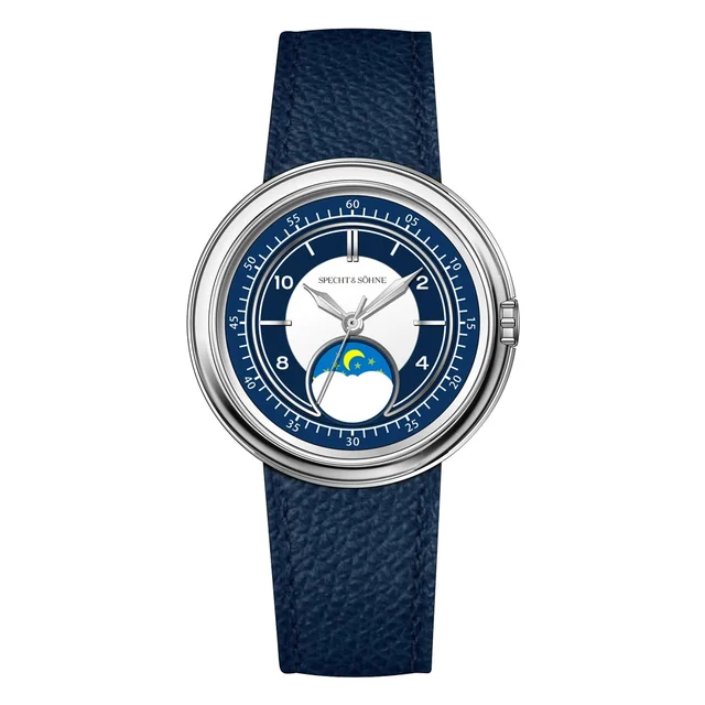 Tandorio Quartz Moon Phase Watch Specht & Söhne SPUFO1 40MM Luminous Sapphire 50m Waterpro