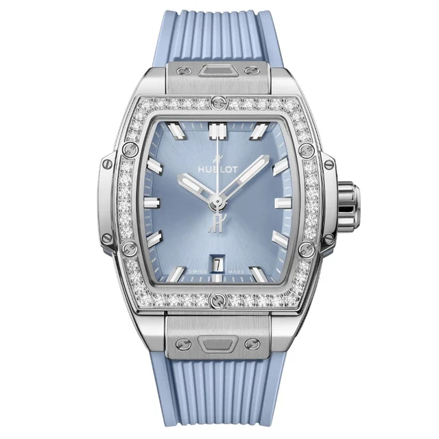 Hublot Spirit of Big Bang Steel Coal Blue Diamonds 32mm 682.SX.717B.RX.1204 kol saati