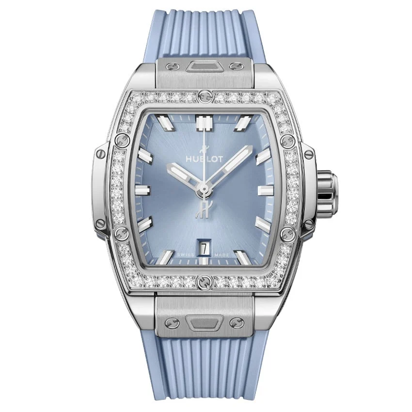 Hublot Spirit of Big Bang Steel Coal Blue Diamonds 32mm 682.SX.717B.RX.1204 32 mm kol saati