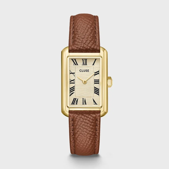 CLUSE Belisenna Watch Leather, Nutshell, Sand Textured, Gold Colour CW15008 kol saati