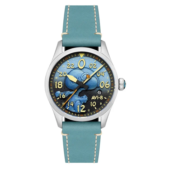 AVI-8 Peanuts Snoopy Flying Ace 24 LE Watch in Azure Blue #AV-4150-03 kol saati