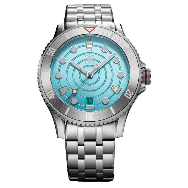 Second Hour Gin Clear Mk2 Watch with Pale Aqua Dial #SEC-HOU-17 kol saati