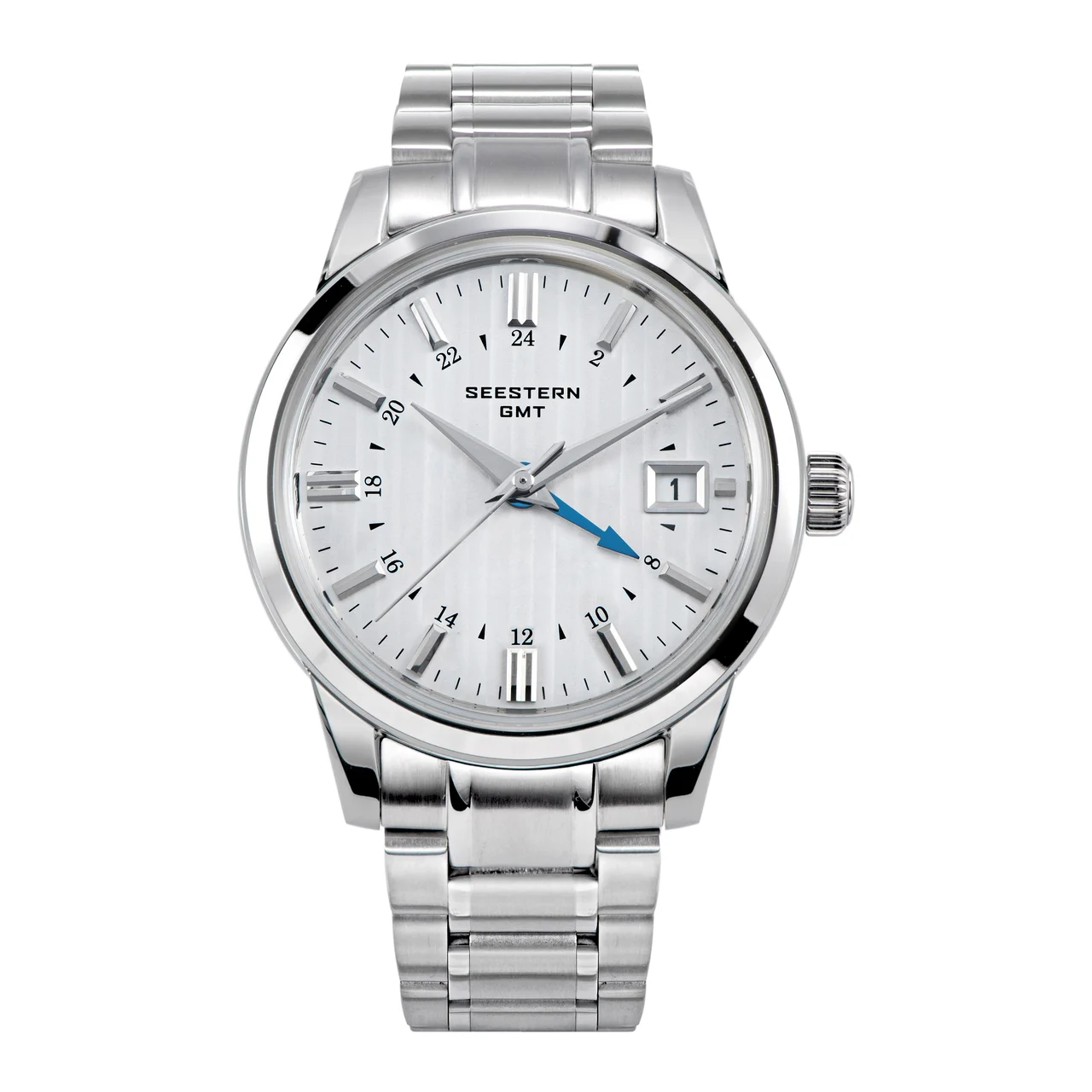 Sugess Seestern S446 GMT Watch White Dial (Seiko NH34 GMT movement) copy-of-seestern-s446-gmt-watch-white-dial-seiko-nh34-gmt-movement 47 mm kol saati