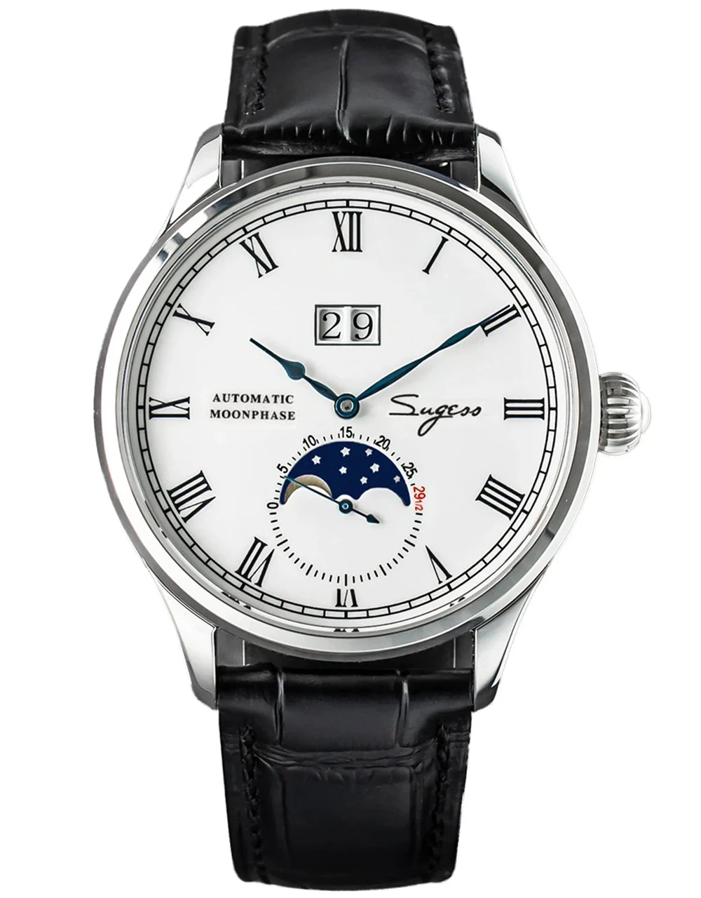 Sugess MoonPhase SU2528SS 41 mm kol saati