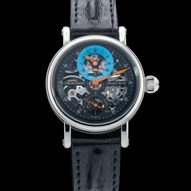 ChronoSwiss Flying Grand Regulator Skeleton Blue POC210009N39556 kol saati