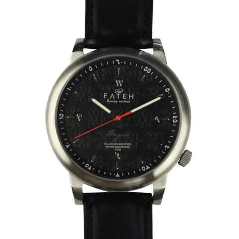 Fatehwatches Hagia Silver Black 42 mm kol saati