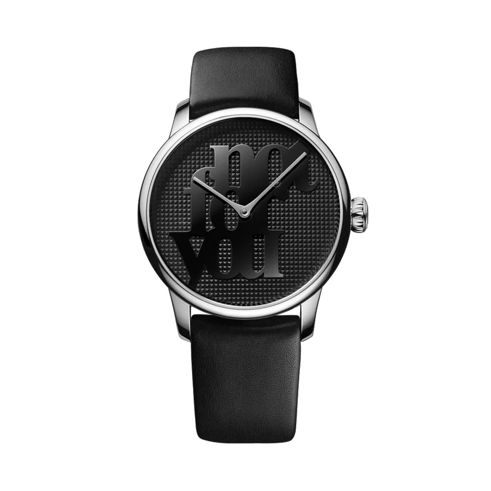 Louis Erard Monica Bonvicini "Not For You" Limited Edition 39mm - Black on Leather Strap 34242AA02.BVAS28 39 mm kol saati