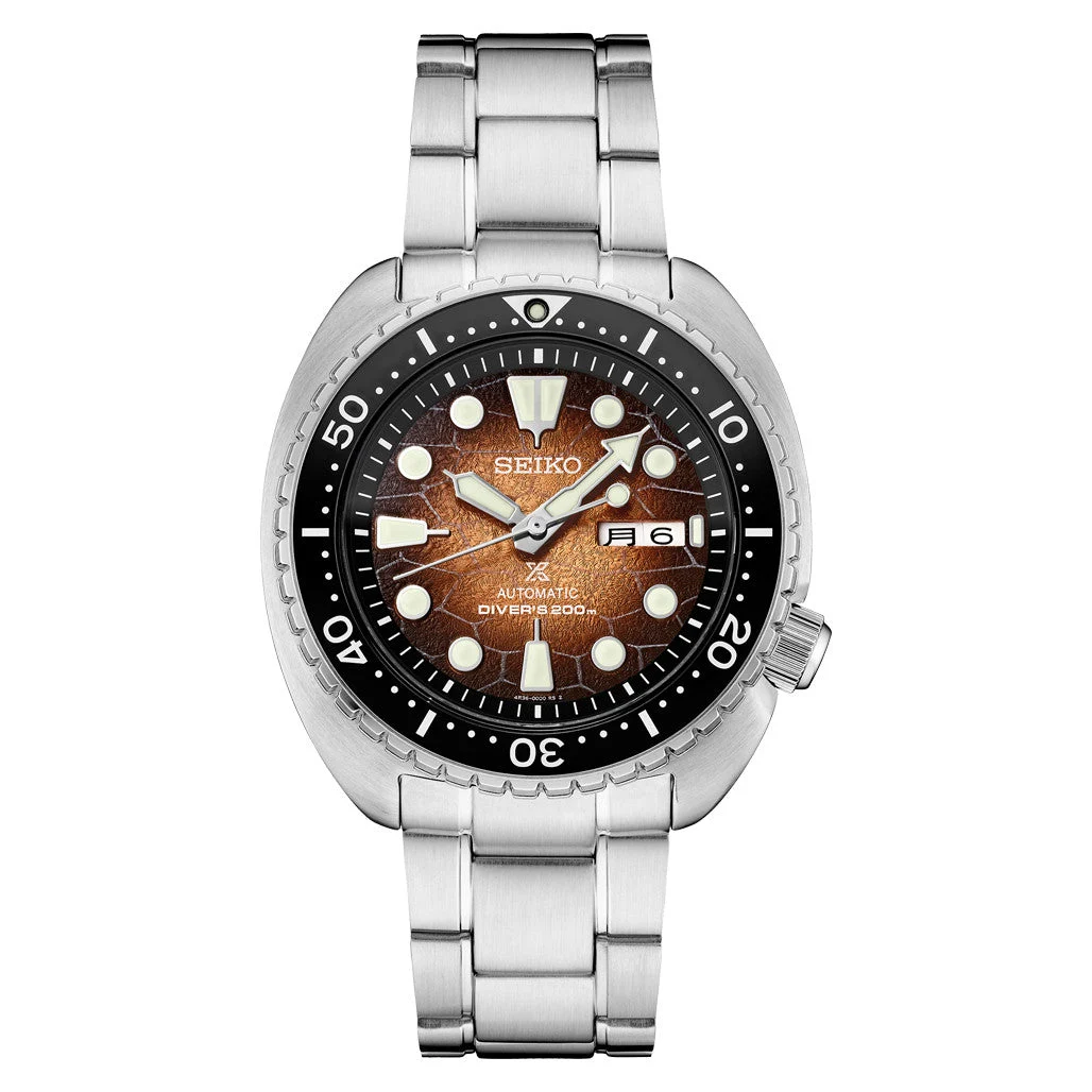 Seiko Prospex "King Turtle" Special Edition Dive Watch with Brown Dial #SRPH55 kol saati