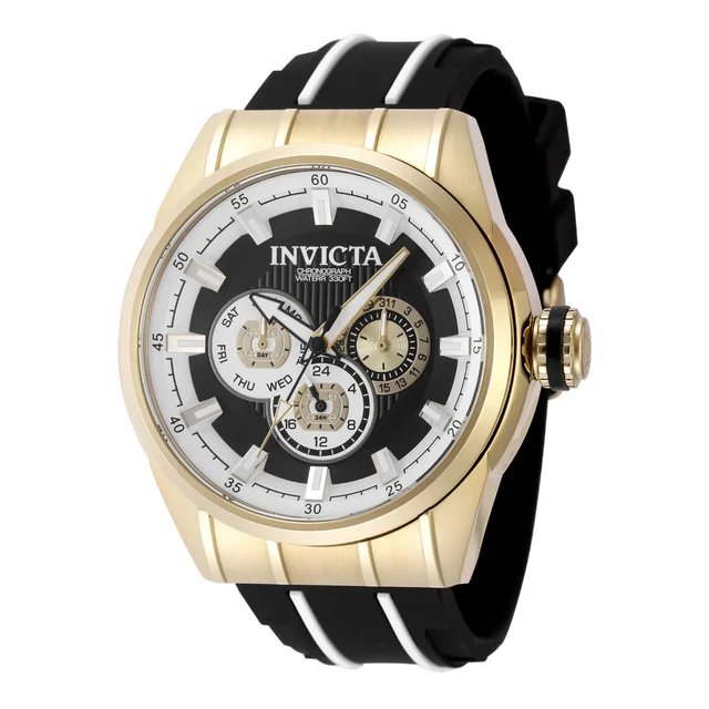 Invicta Speedway Quartz Chronograph White, Black Dial Watch (ZG-49055) kol saati