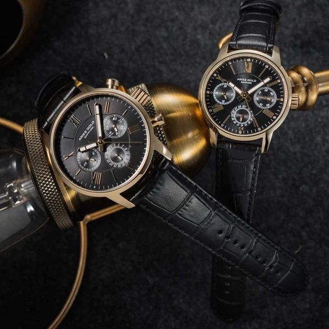 Aries Gold Eternal G 103 G-BK / L 103 G-BK Couple kol saati