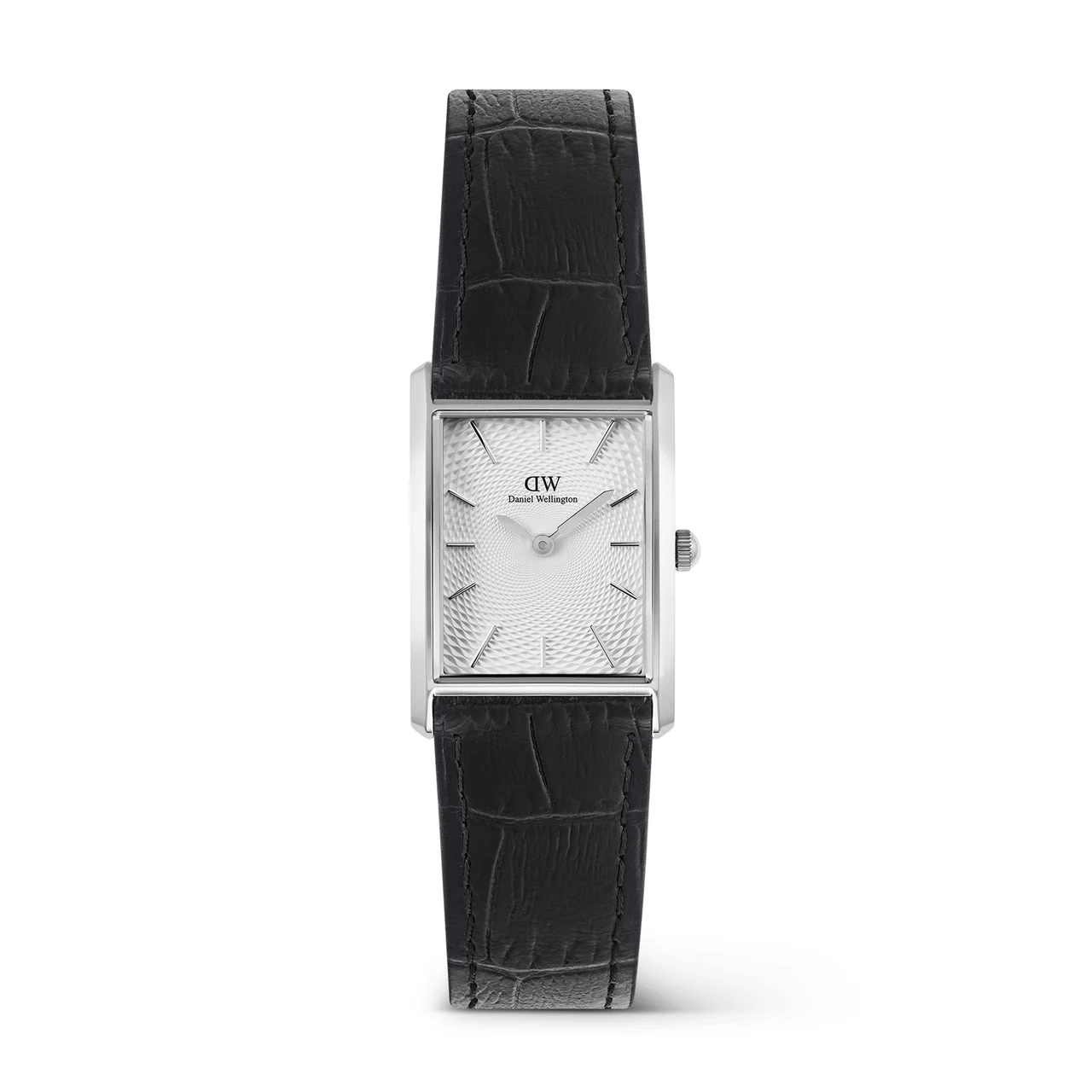 DANIEL WELLINGTON Bound Black Crocodile Guilloché Silver DW00100898 kol saati