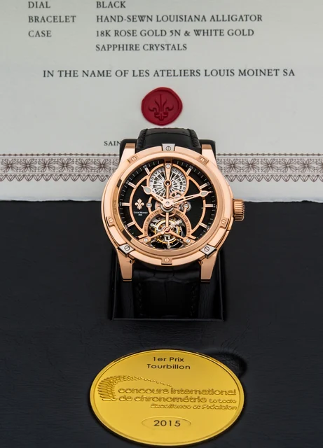 Louis Moinet Vertalor Tourbillon Rose Gold Limited LM-35.50.55 kol saati