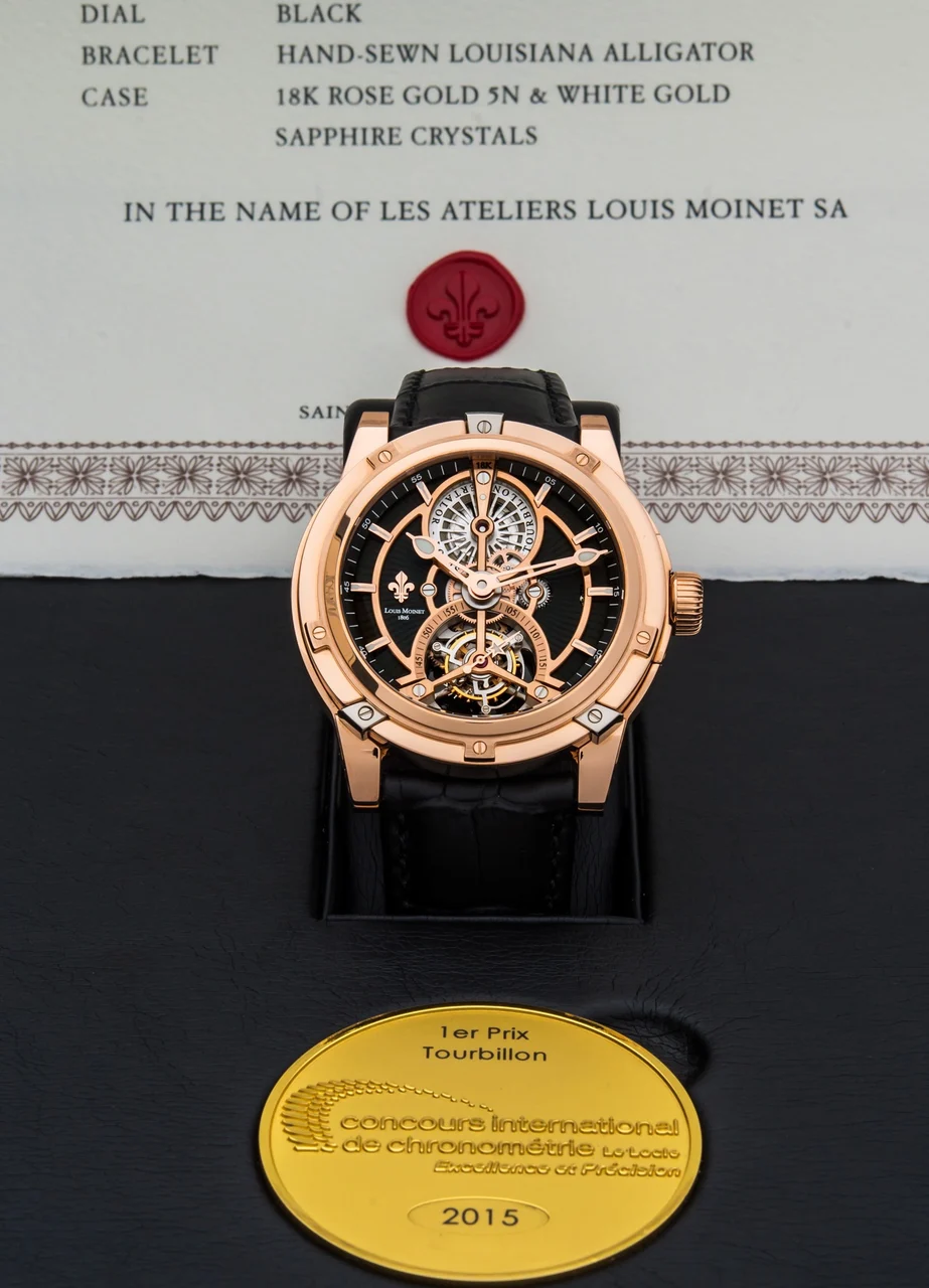 Louis Moinet Vertalor Tourbillon Rose Gold Limited LM-35.50.55 47 mm kol saati