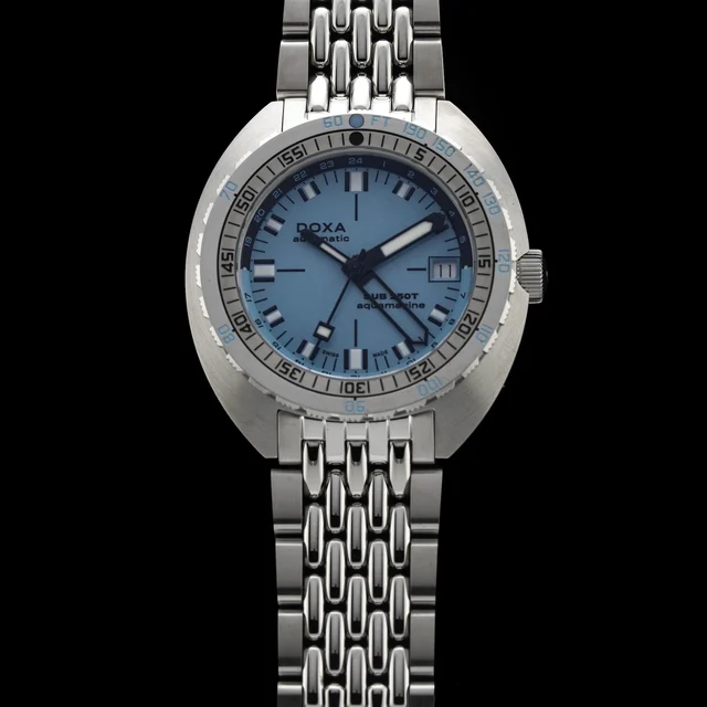 Doxa SUB 250T GMT Aquamarine On Stainless Steel Bracelet NAP210009N28650 kol saati