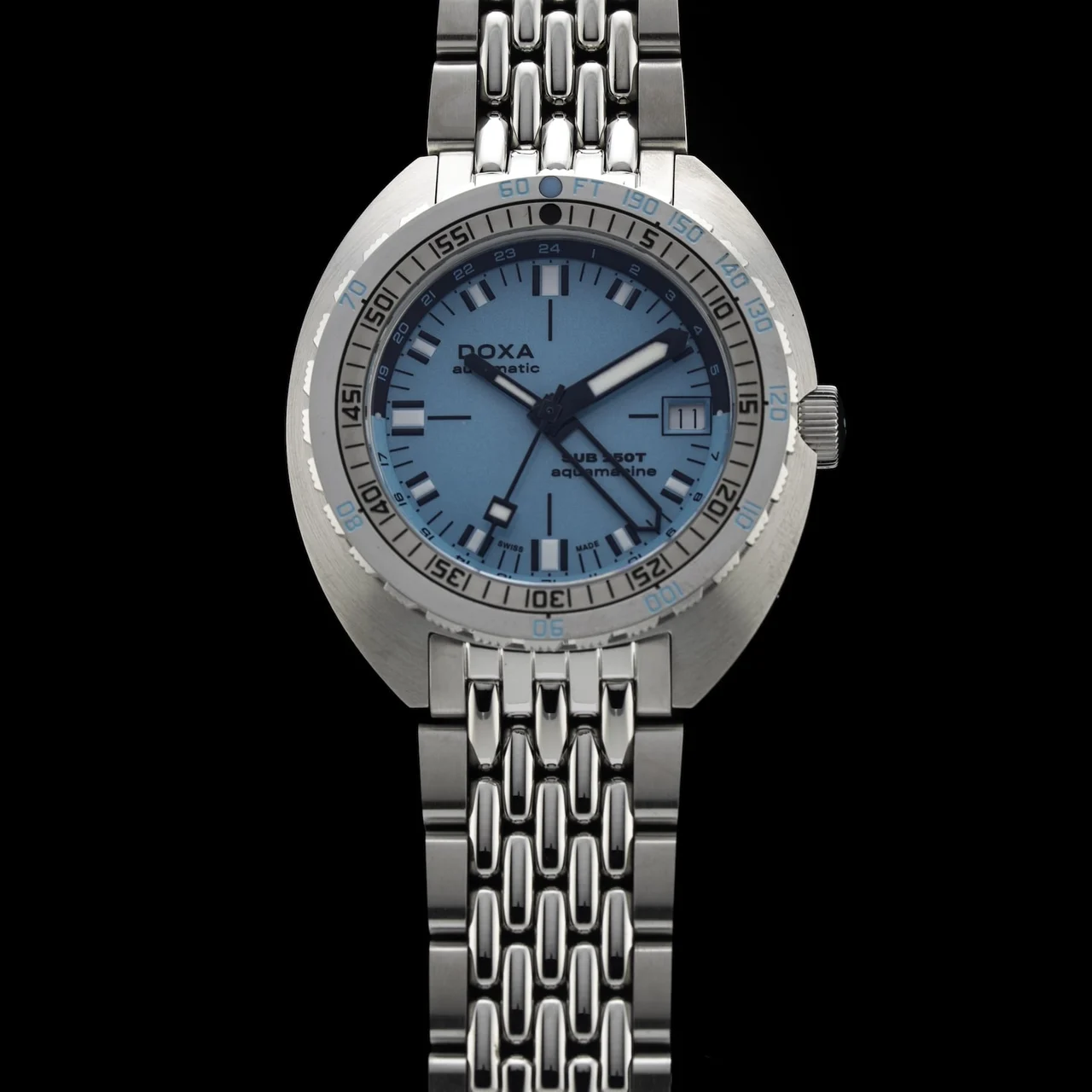 Doxa SUB 250T GMT Aquamarine On Stainless Steel Bracelet NAP210009N28650 kol saati