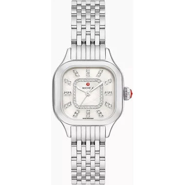 Michele Watches Michele Meggie Stainless Steel Diamond Dial Watch MWW33B000008 kol saati