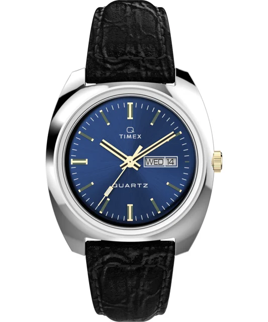 Timex Day/Date 37.5mm Leather Strap Watch TW2W44800 kol saati
