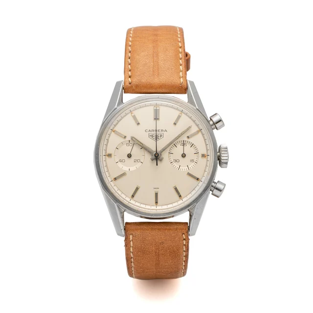 Heuer HEUER, REF. 3647 T A fine, manual wind, stainless steel chronograph wristwatch. kol