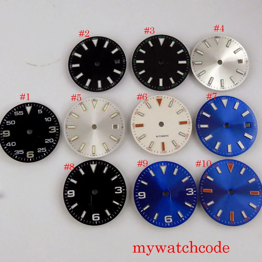 Tandorio Watches Sterile Watch Dial For MIYOTA 82 Series Mingzhu 2813 Automatic Movement Luminous Marks Parts 14:173#NO.2 29 mm kol saati