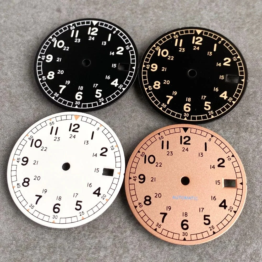 Tandorio Dial Nologo 29mm for NH35 NH36 3.8/3 Clock Watch Mod Case SK X Mod 14:29#black dial hand 29 mm kol saati