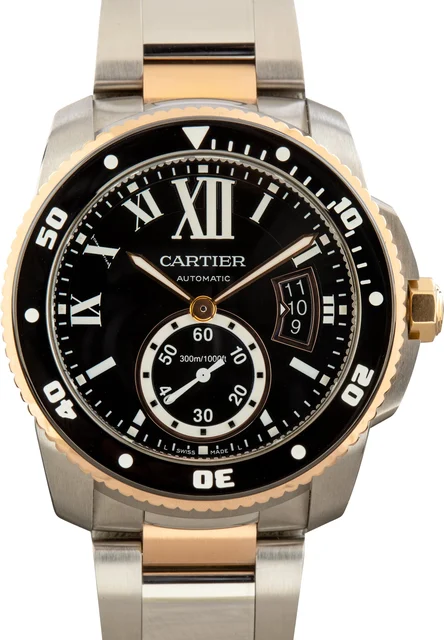Cartier Caliber De Diver Black Dial W7100054 kol saati