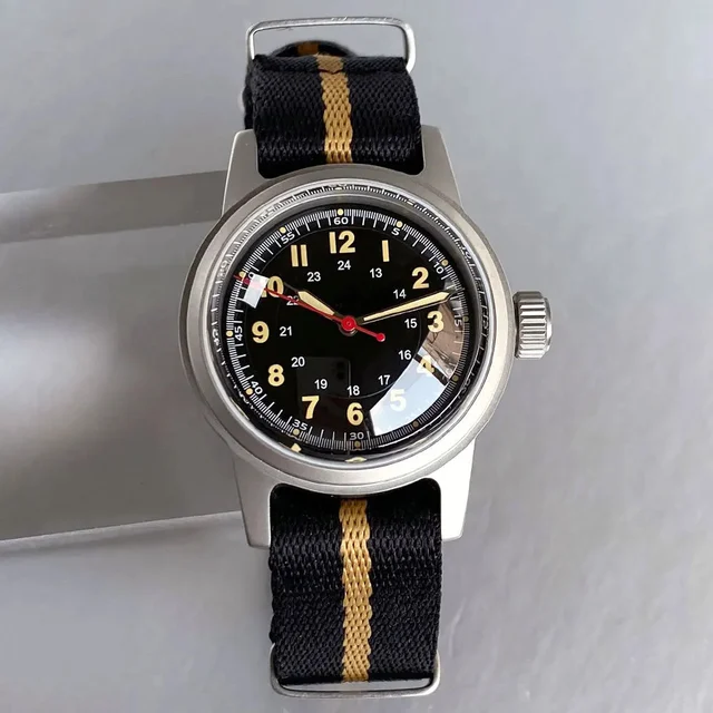 Tandorio Pilot Watch FrogManTandorio TD135M 36MM Small Military 20ATM Domed Sapphire Vinta