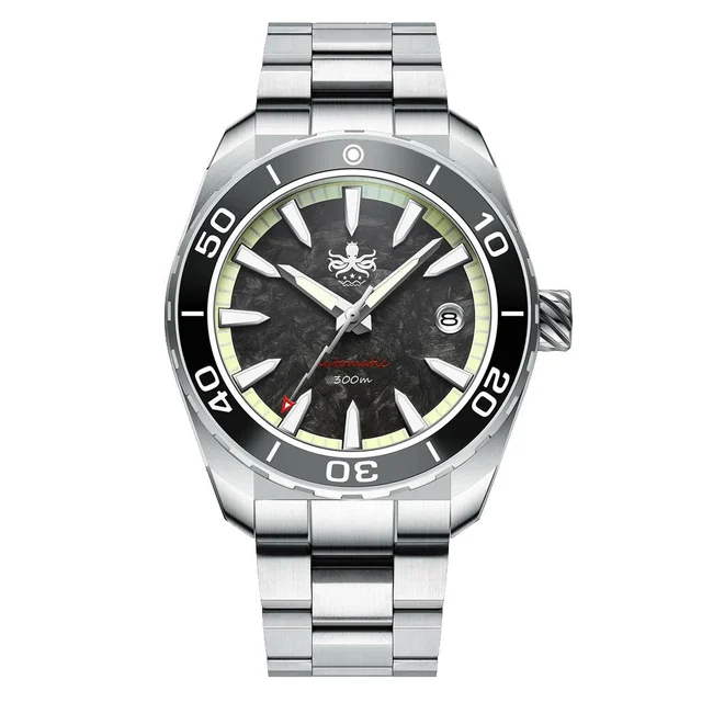 Phoibos Proteus 300M Automatic Diver with Black Carbon Forged Dial #PY024H kol saati