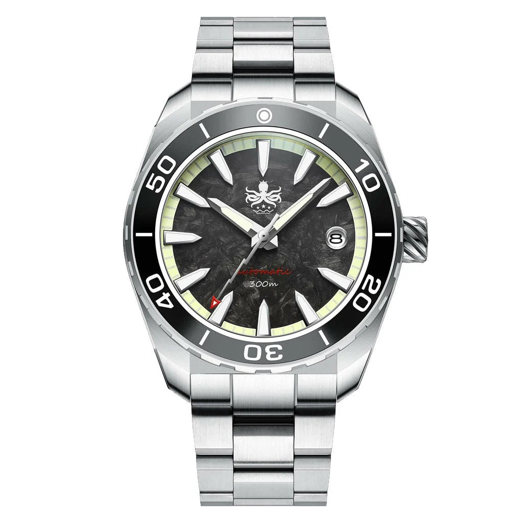 Phoibos Proteus 300M Automatic Diver with Black Carbon Forged Dial #PY024H 42 mm kol saati
