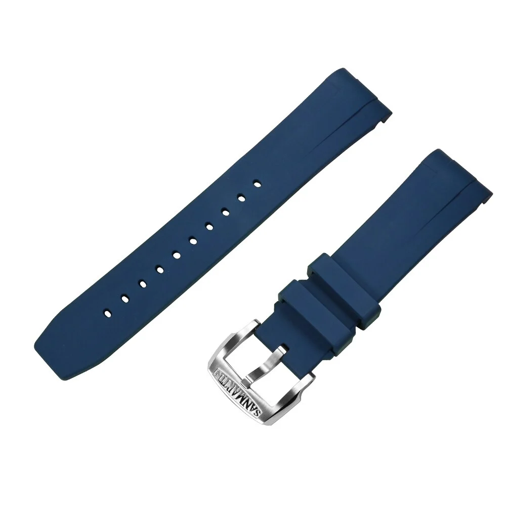 San Martin Fluorine Rubber Watch Band for SN0121G/SN054/SN008 军魂氟胶带-SF0008- 黑色 kol saati