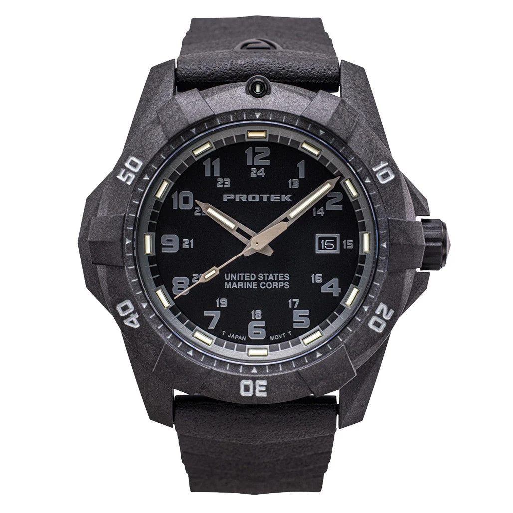 Protek Carbon Composite Official USMC Tritium Dive Watch #PT1011-USMC kol saati