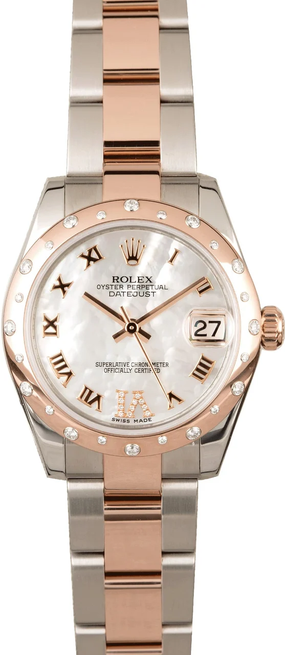 Rolex Mid-size Datejust 178341 Mother of Pearl 178341MRO kol saati