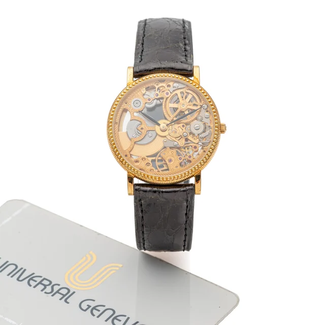 Universal Geneve Skeleton Yellow Gold Set Of 2 151.11.662 kol saati