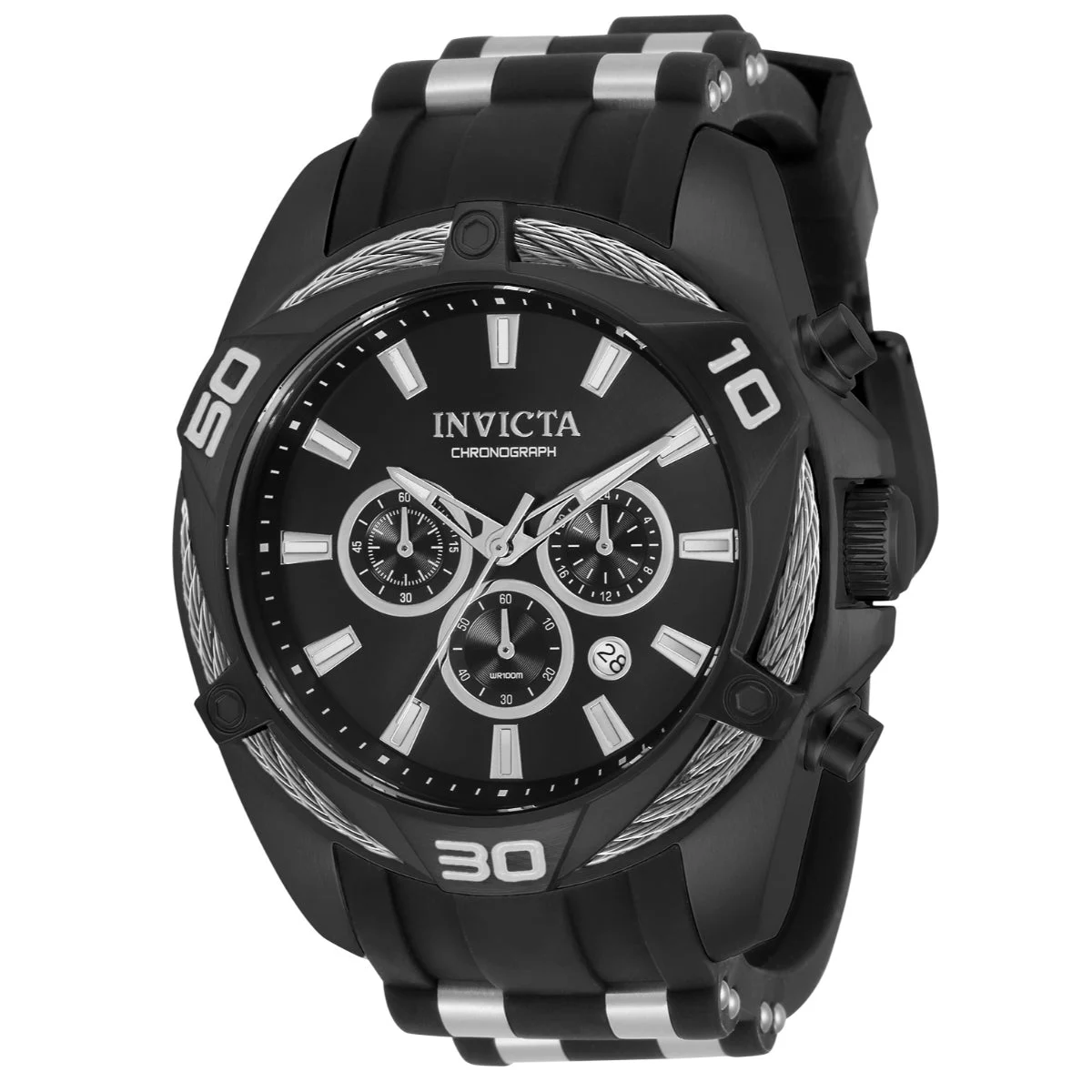 Invicta Bolt Vanguard Watch - 50mm. Steel, Black (34145) 50 mm kol saati
