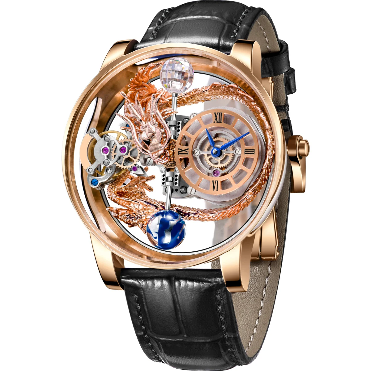 Montres Prestige Invicta Quartz Watch w/ Skeleton Dial - 46mm. Black (MPW-0141) 46 mm kol saati