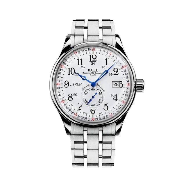 BALL Watch Trainmaster Railroad 40mm - White on Bracelet NM3888D-S4CJ-WH kol saati