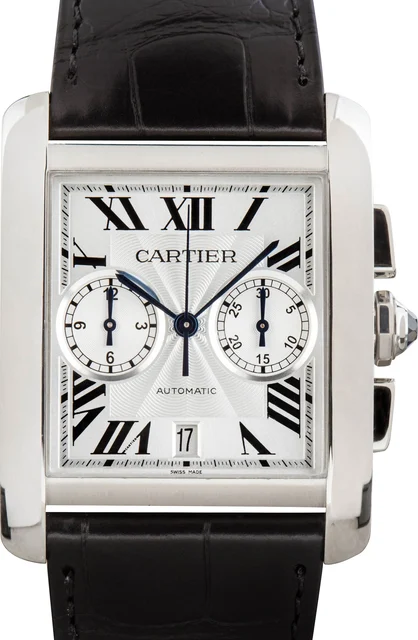 Cartier Tank MC Ref W5330007 Silver Chronograph Dial kol saati