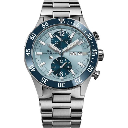 Ball Roadmaster Rescue Chronograph Ice Blue Dial DC3030C-S3-IBEBE kol saati