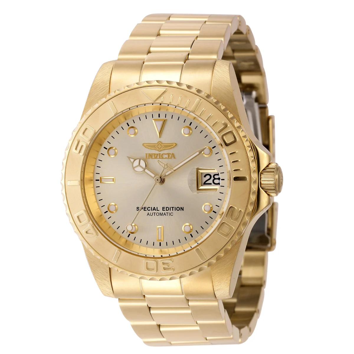 Invicta Pro Diver Velsari Automatic Watch - 42mm, Gold (30602) 42 mm kol saati
