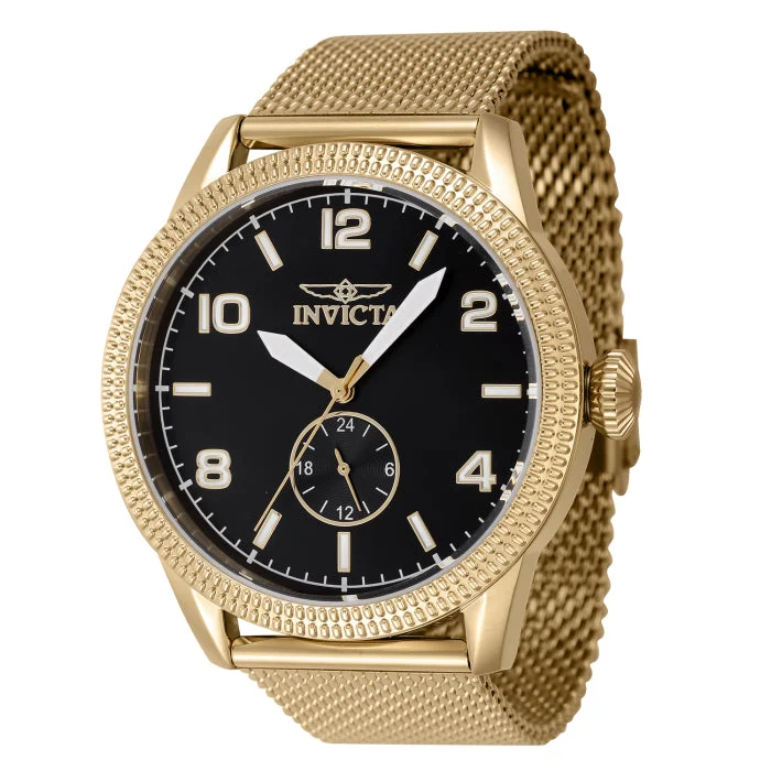 Invicta Vintage Multifunction Watch - 44mm. Gold (47135) 44 mm kol saati