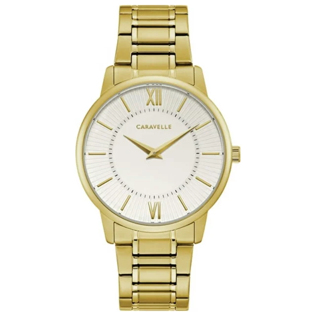 Caravelle by Bulova Gold Tone Watch 44A114 kol saati
