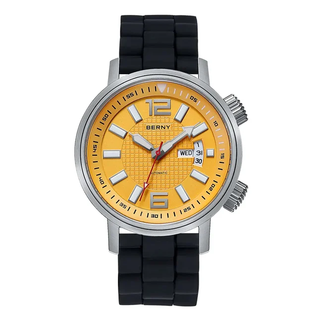 BERNY Men Automatic Compressor-style Diver Watch-AM7081M AM7081M-YE kol saati